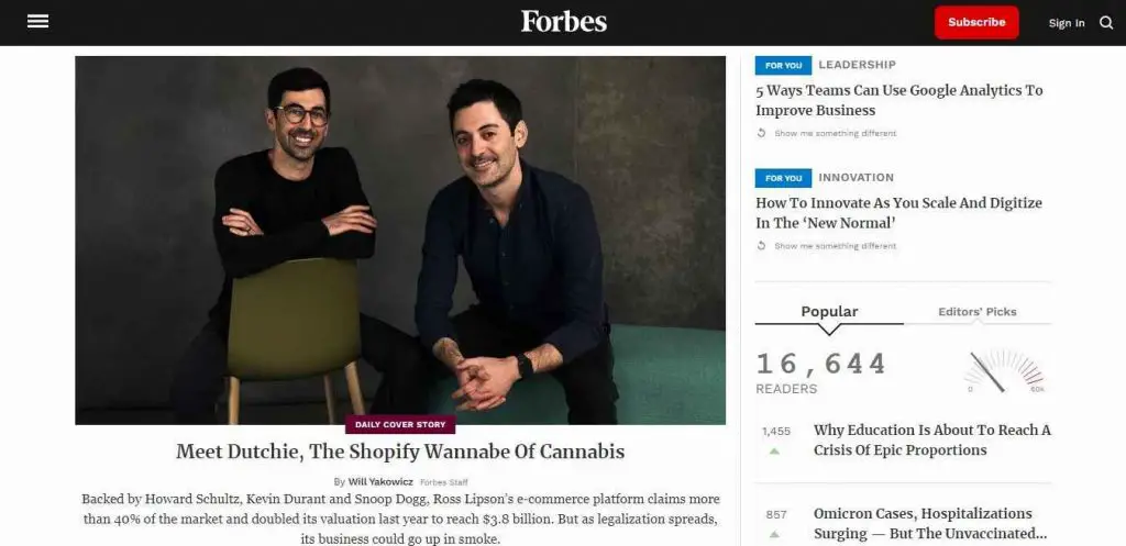 Forbes Blog screenshot