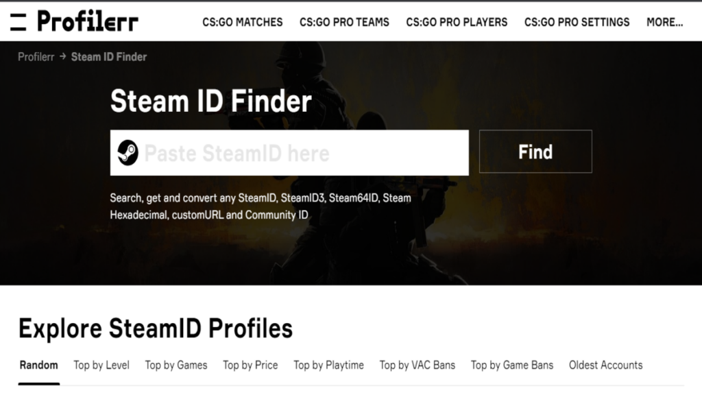 steam id finder