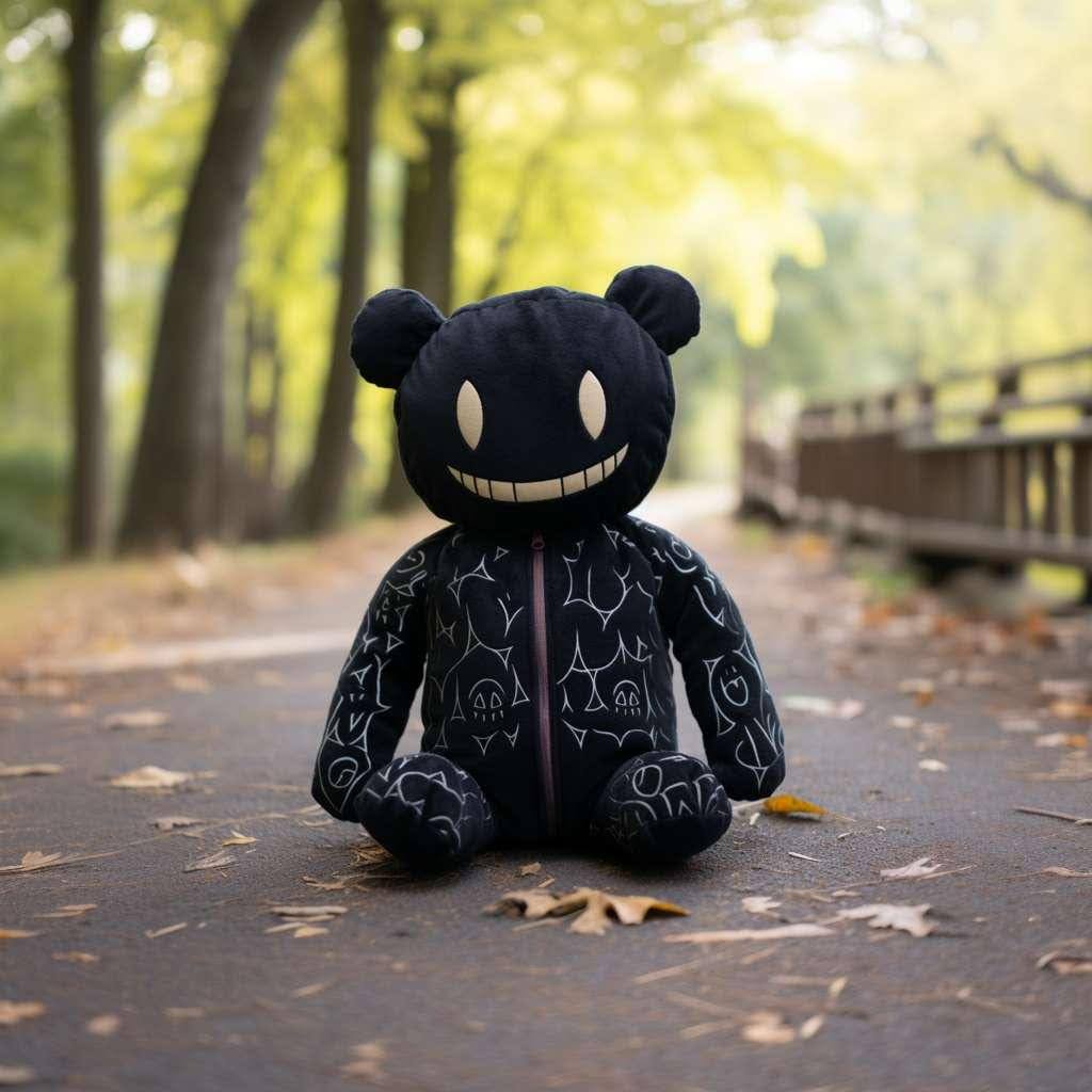 Goth Black Bear Stuffed Animal