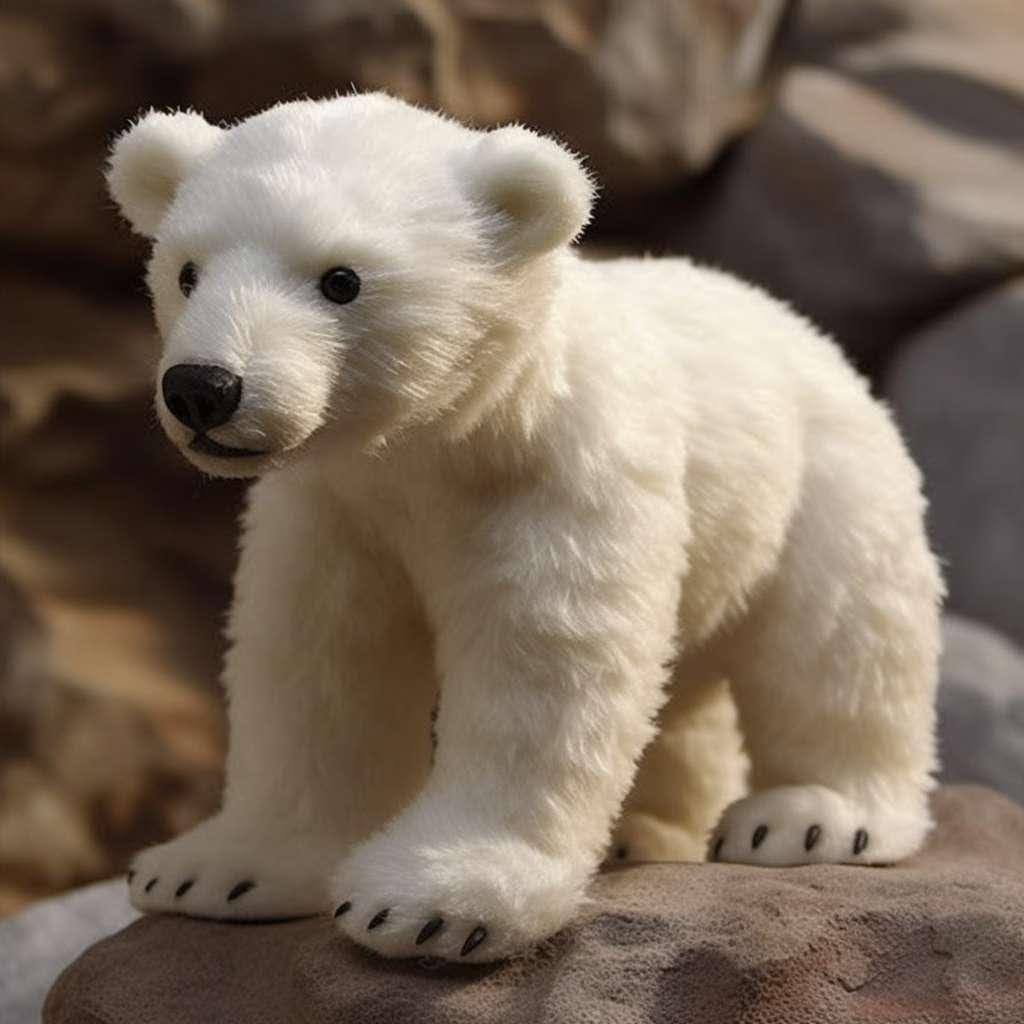 Realistic White Polar Bear Stuffed Animal